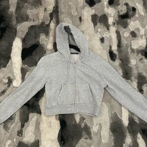 Brandy Melville gray cropped zip up sweatshirt
